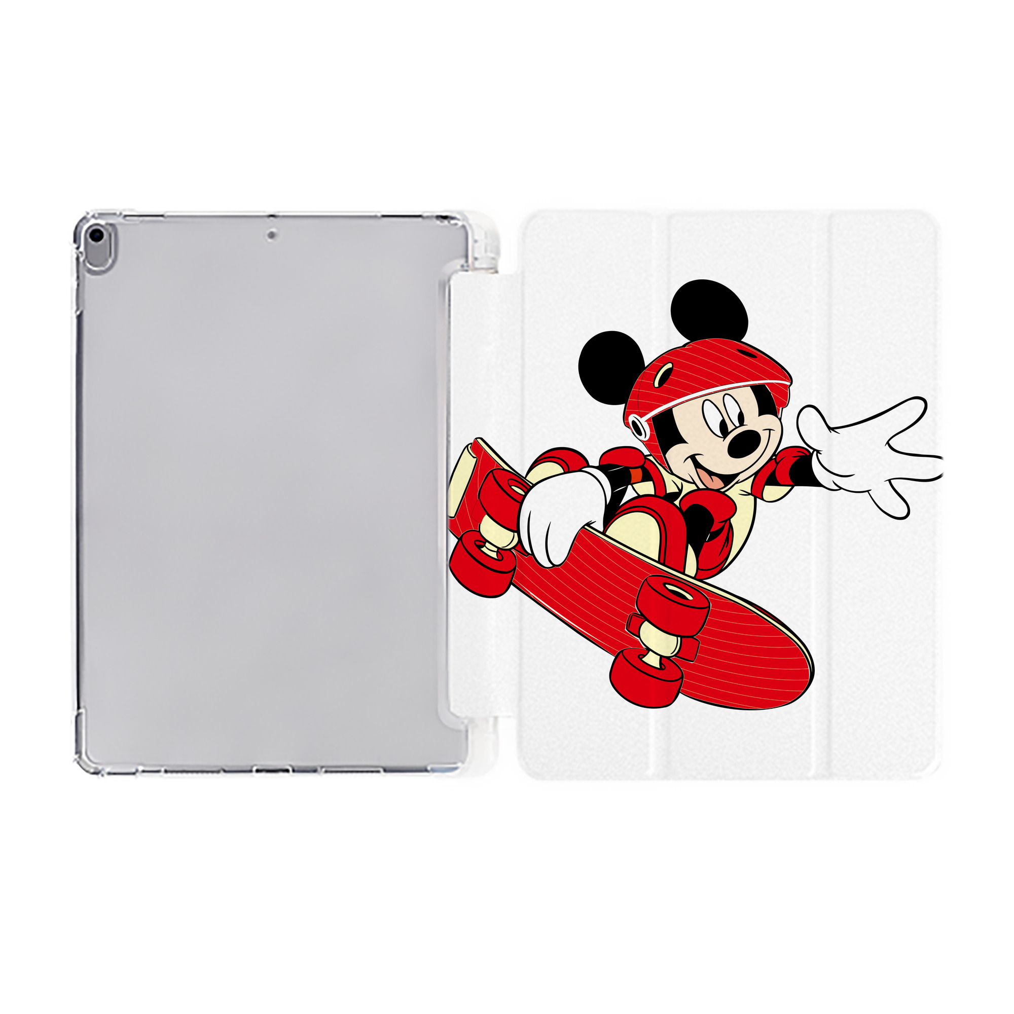 （画像用） ミッキーマウス Mickey Mouse IPad ケース ペン収納付き 三つ折りスタンド PUレザー×シリコン 対応機種9.5/10.5/10.9インチ